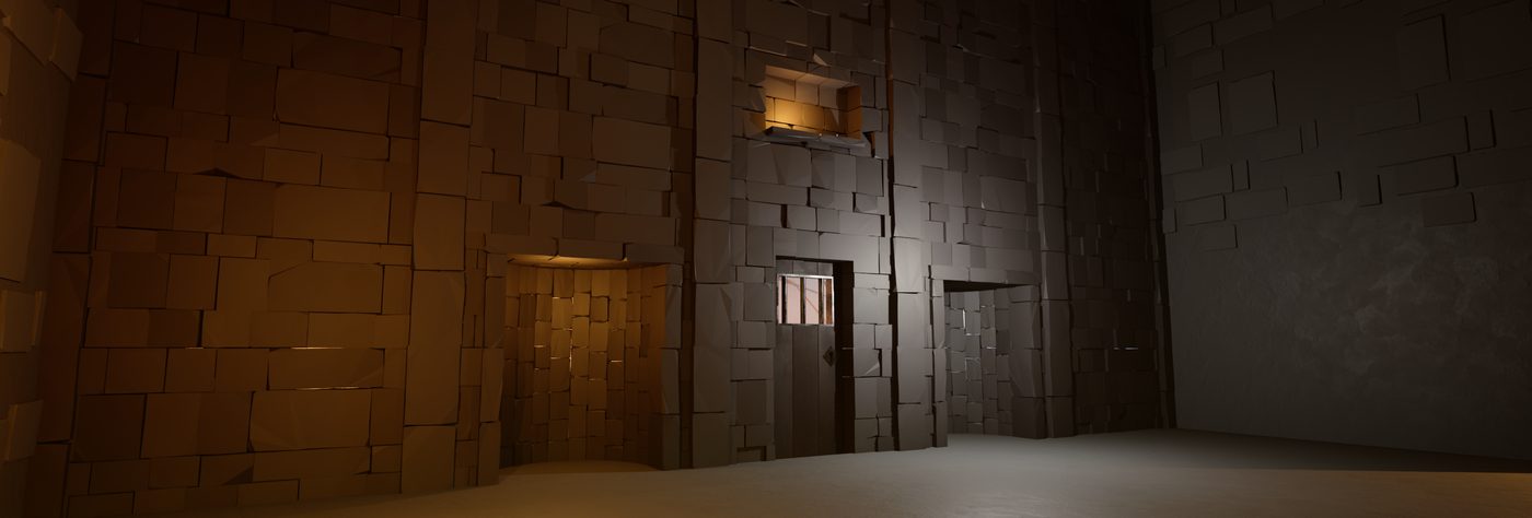 A grand torch-lit stone hall deep in a dungeon