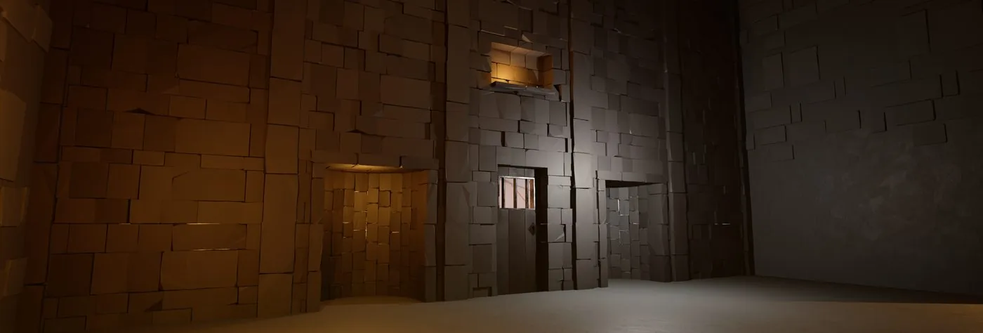 Une grande salle de pierre éclairée aux torches, au fond d’un donjon